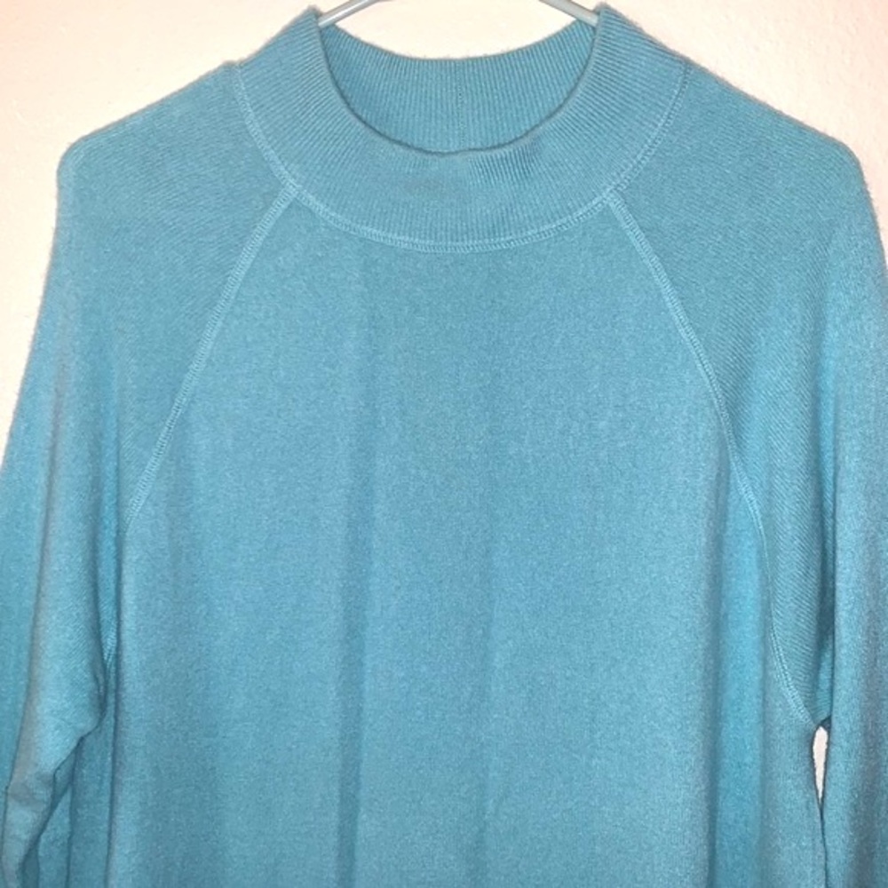 VINTAGE J. JILL 100% CASHMERE MOCK NECK TUNIC SWEATER SIZE LARGE TALL - Picture 2 of 15